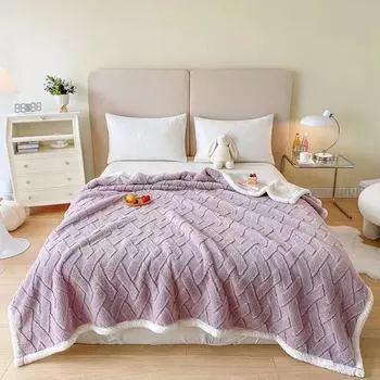 Пушистое клетчатое одеяло для кроватей, зимнее теплое мягкое одеяло из кораллового флиса, покрывало для дивана, тафты, бархатное двуспальное покрывало 70x100cm