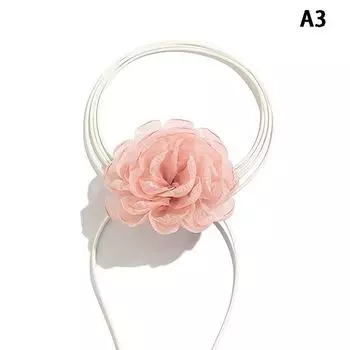 Пушистое Тканевое Кружевное Ожерелье-Чокер с Цветком для Женщин Модное Элегантное Длинное Кружевное Ожерелье-Веревка Цепочки на Воротник Ювелирные Изделия розовый