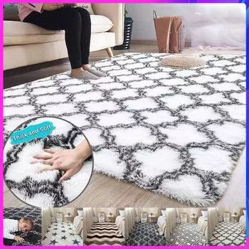 Пушистые Коврики Ковер Плюшевый Меховой Коврик Спальня Гостиная Ковер Моющиеся Нескользящие Коврики Домашние Современные Коврики Большой Площади Дешевые Ковры 40x60cm (make doormat)