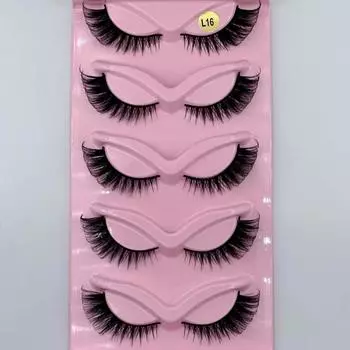 Пушистые ресницы «кошачий глаз» Наращивание ресниц 3D Завитые ресницы Черные накладные ресницы Сцена L16