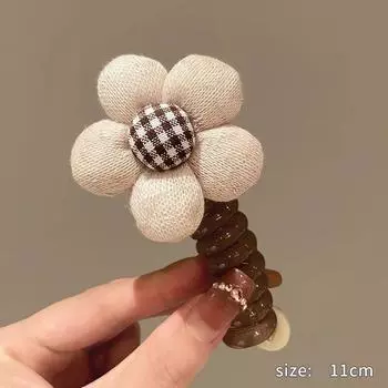 Пушистые резинки для волос из телефонной проволоки для женщин и девочек, милые плюшевые эластичные резинки для волос, спиральные резинки, аксессуары для волос в виде хвостика A2