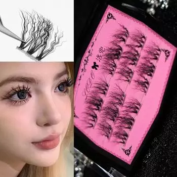 Пушистые самоклеящиеся шерстяные ресницы, вьющиеся вьющиеся ресницы, накладные ресницы, наращивание ресниц