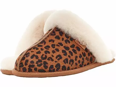 Пушистые тапочки Scuffette II Leopard NATURAL см [UGG] Женские 22.0