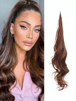 Пушистые волосы Bybrana Magic Wand, собранные в хвост, доступны в нескольких цветах для париков из синтетического волокна.