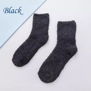 Пушистые женские носки из кораллового флиса, теплые плюшевые носки для женщин, зимние мягкие носки для дома, махровые носки, подарок на Новый год One Size