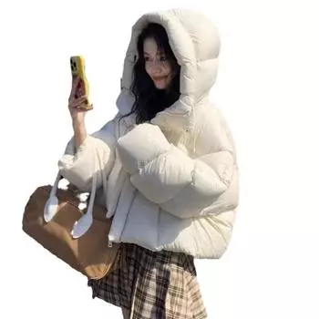 Пушистые зимние утепленные 90 пуховики с капюшоном женские 2024 года новые маленькие корейские версии высокого класса тренд S розовый