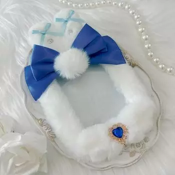 Пушистый чехол для коллекционных карт с кошачьими ушками, корейский брелок, коллекционная книга, держатель для коллекционных карт, корейские разные товары, пушистый чехол для популярных товаров