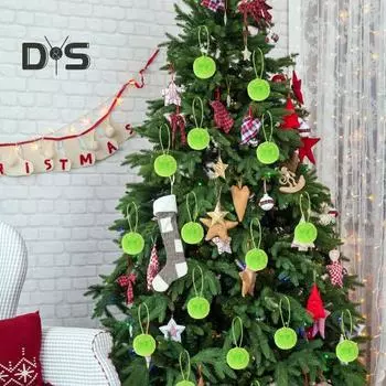 Пушистый елочный шар, плюшевый подвесной шар, украшение, однотонный праздничный декор, безделушки, пушистый шар для новогодней елки, каминные полки 1pc розовый