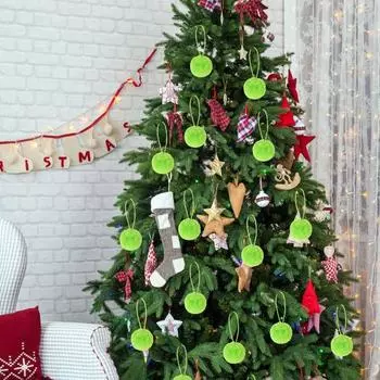 Пушистый елочный шар, плюшевый подвесной шар, украшение, однотонный праздничный декор, безделушки, пушистый шар для новогодней елки, каминные полки 1pc розовый