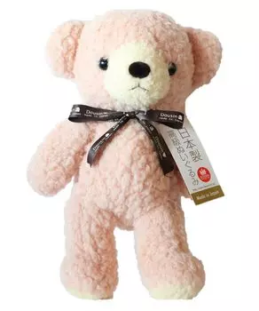 Пушистый медведь M Rose с биркой детства, лента, сделано в Японии, мягкая игрушка, медведь, плюшевый мишка, животное, подарок на день рождения, празднование ярко-розовый