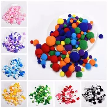 Пушистый мини-мяч-макарон, разноцветный помпон, шарик-сделай сам, помпон, шарик-свадьба pink