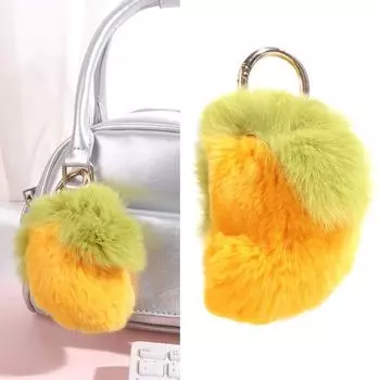 Пушистый мягкий брелок для ключей Mango из меха кролика Rex, плюшевый шарик, подвеска из меха кролика, брелок для сумки, подвеска