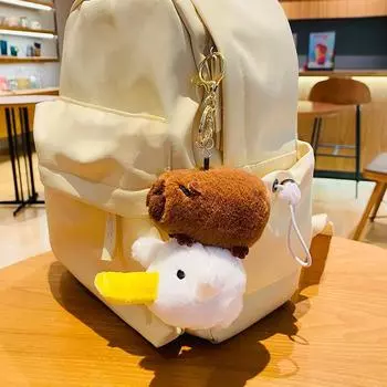 Пушистый плюшевый брелок капибара, милые мягкие игрушки, мягкая кукла, сумка, подвеска, имитация капибары, подарок на день рождения, домашний декор
