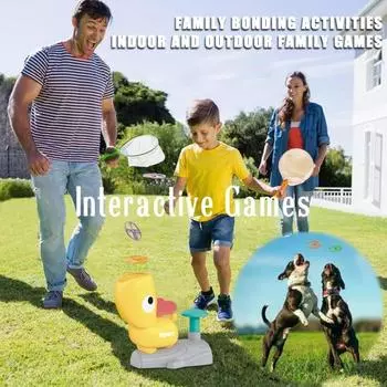 Пусковая установка НЛО для дома и улицы, семейный, взрослый, детский игрушечный набор с 8 летающими тарелками, 2 сетками синий