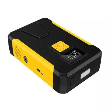 Пусковое устройство с воздушным компрессором, 12 В автомобильный аккумулятор, усилитель, автоматический насос для накачивания шин с ЖК-дисплеем жёлтый/чёрный