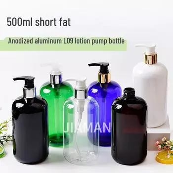 Пустая бутылка прессованного типа большой емкости 500 мл для шампуня, геля для душа или мыла для рук L09 silver white чёрный