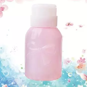 Пустая бутылка с помпой для снятия лака для ногтей с алкоголем, простой очиститель (Круглый Розовый) розовый