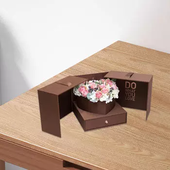Пустая цветочная коробка, цветочная упаковка, подарок на день Святого Валентина, заполняемый сувенирный подарок коричневый