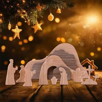 Пустая Гробница Пасхальная Сцена Крест Пасхальная Сцена Деревянное Украшение Настольные Украшения One Size