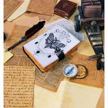 Пустая Книга Заклинаний Теней Журнал Лунной Мотыльки Колдовские Принадлежности Декор Мотылька 7 x 5 in
