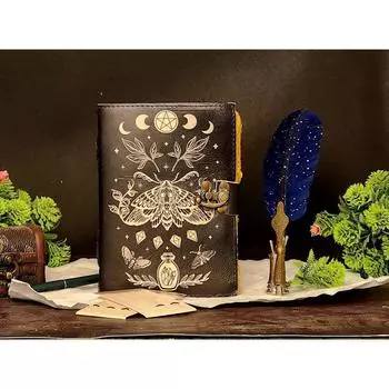 Пустая книга заклинаний журнала теней для мужчин и женщин, 200 страниц с застежкой-замком 7 x 5 in чёрный