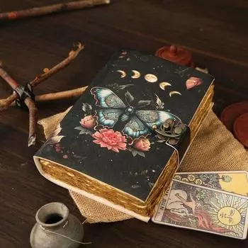 Пустая книга заклинаний журнала теней для мужчин и женщин, 200 страниц с застежкой-замком 7 x 5 in чёрный