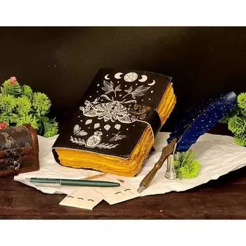 Пустая книга заклинаний журнала теней для мужчин и женщин, 200 страниц с застежкой-замком 7 x 5 in чёрный