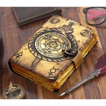 Пустая книга заклинаний журнала теней. Колдовские принадлежности. Заклинания ведьм для мужчин и женщин. 7 x 5 in коричневый