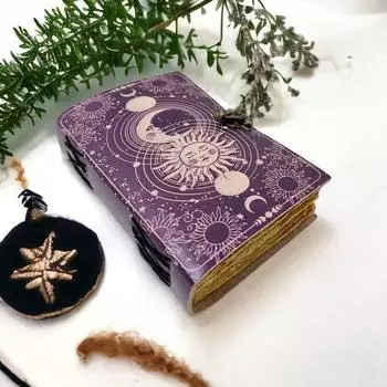 Пустая книга заклинаний журнала теней с застежкой-замком, винтажная кожа ручной работы 7 x 5 in