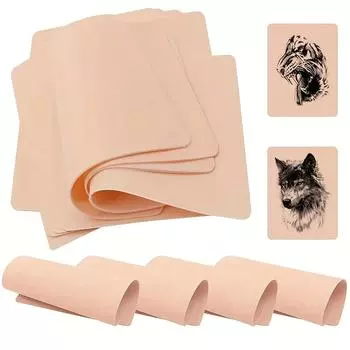 Пустая кожа для практики татуировки 5/10 шт., двухсторонняя кожа для практики татуировки, микроблейдинг, поддельная кожа для бровей