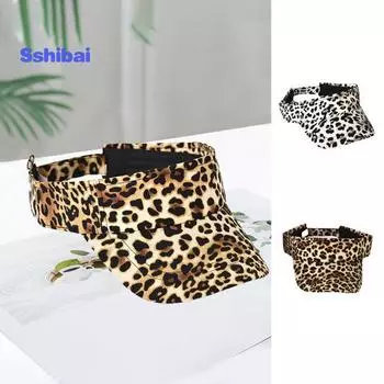 Пустая крыша с леопардовым принтом, регулируемая застежка-лента, солнцезащитная шляпа, женская теннисная спортивная шляпа с расширенными полями, модные аксессуары кофейный