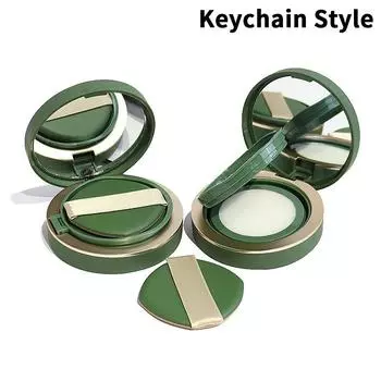 Пустая пудреница с воздушной подушкой с брелоком, спонж для пудры, зеркало, портативный косметический кейс-контейнер для BB-крема, тональной основы one size