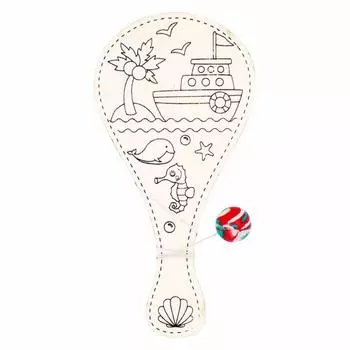 Пустая ракетка DIY Paddle Ball со струной Деревянная ракетка образовательная The sea