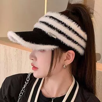 Пустая шапка Детская теплая осенне-зимняя шапка Шапка для волос Показать лицо Маленькая беговая Универсальная вязаная шерстяная шапка One Size чёрный