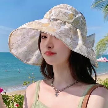 Пустая верхняя шляпа от солнца Складная дышащая летняя пляжная шляпа с большими полями 55-58cm синий