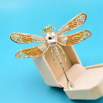 Пустое окно эмаль капает масло большой размер стрекоза брошь насекомое булавка горный хрусталь корсаж ветровка аксессуары женский многоцветный розовый
