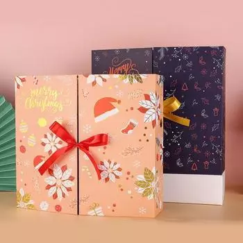 Пустой Адвент-календарь 2024, заполняемый своими руками, коробка обратного отсчета до Рождества, 24 дня, коробки обратного отсчета, подарок для друзей и семьи золотистый