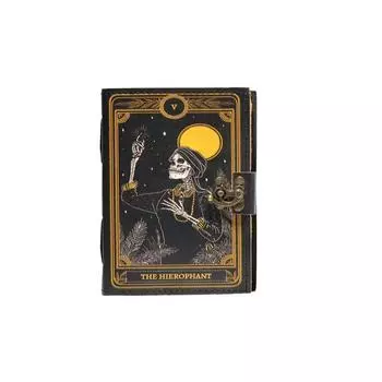 Пустой блокнот для заклинаний «Книга теней» из кожи с замком-застежкой, антикварный, ручной работы, винтажный, бумажный, в кожаном переплете, дорожный блокнот для записей 7x5 дюймов 7 x 5 in