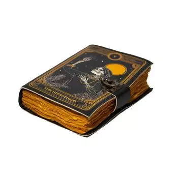 Пустой блокнот для заклинаний «Книга теней» из кожи с замком-застежкой, антикварный, ручной работы, винтажный, бумажный, в кожаном переплете, дорожный блокнот для записей 7x5 дюймов 7 x 5 in