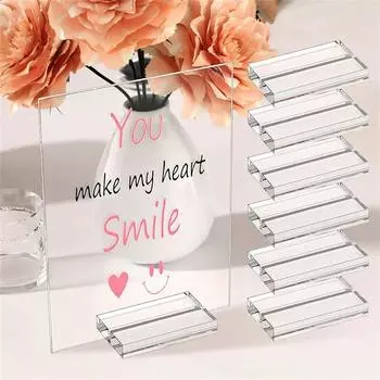 Пустой держатель для карточки с местом Прозрачные подставки для номеров столов Дисплей Стенд для званого ужина 50x50x12mm