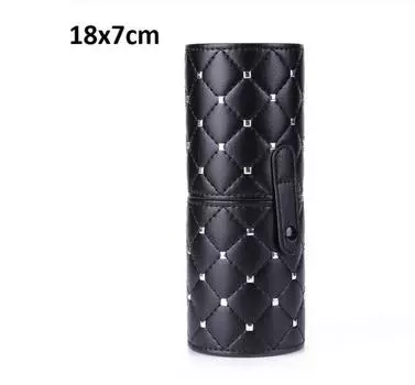 Пустой держатель для кистей для макияжа из искусственной кожи, чехол для косметических кистей, сумка-держатель для кистей для макияжа розовый