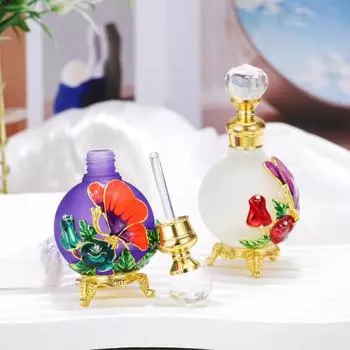 Пустой флакон для эфирного масла Винтажный флакон для масла Металлический флакон для духов для женщин красный