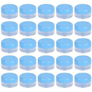 Пустой контейнер для крема 25 шт. Пластиковая компактная круглая маленькая косметическая банка для путешествий