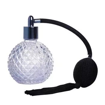 Пустой многоразовый распылитель для духов Crystal Art в винтажном стиле с длинной кисточкой, флакон-распылитель 100 мл абрикосовый