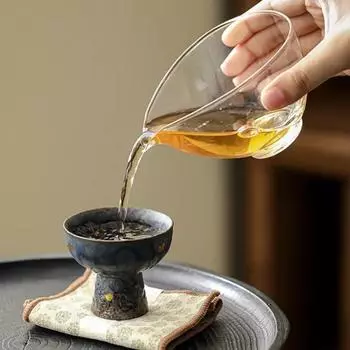 Пустой старый глиняный кубок из камня Чжай, серебряный, позолоченный, высокая ножка, бронзовая глазурь, керамическая чайная посуда, чайная чашка, одинарная чашка, чайная чаша 30ml