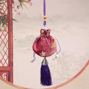 Пустой женский мешочек с изображением лодок-драконов, мешочек с узором в виде цветка пиона, парчовый кулон в этническом стиле, сумка для украшений A3