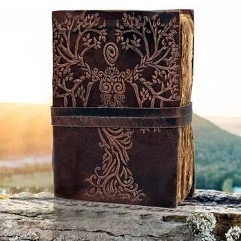 Пустой журнал «Книга заклинаний теней», кожаный журнал-записная книжка, подарок для мужчин и женщин, журнал путешествий, рождественский подарок 7 x 5 in коричневый