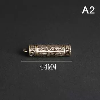 Пустотелый латунный флакон Будды, сутра, цилиндр, брелок, ручная работа, винтажная таблетка, контейнер, бутылка, брелок, таблетница, бутылка