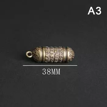 Пустотелый латунный флакон Будды, сутра, цилиндр, брелок, ручная работа, винтажная таблетка, контейнер, бутылка, брелок, таблетница, бутылка