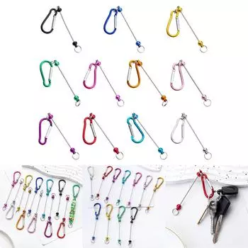 Пустые брелки для ключей с бусинами Пустые брелки для ключей с бусинами Металлический брелок для ключей Многофункциональный DIY Брелок для ключей Пустые брелки для изготовления ювелирных изделий розовый